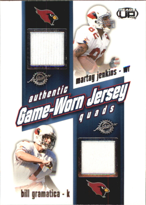 2002 Pacific Heads Up Game Worn Jersey Quads #2 Bill Gramatica/Mar Tay Jenkins/Joel Makovicka/Tywan Mitchell