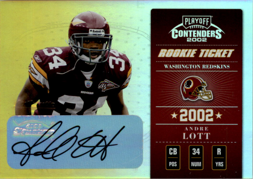 2002 Playoff Contenders #106 Andre Lott AU/750 RC