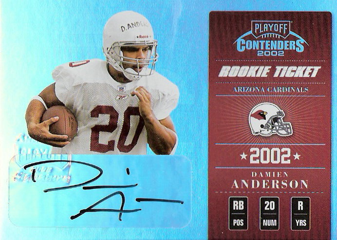 2002 Playoff Contenders #120 Damien Anderson AU/460 RC