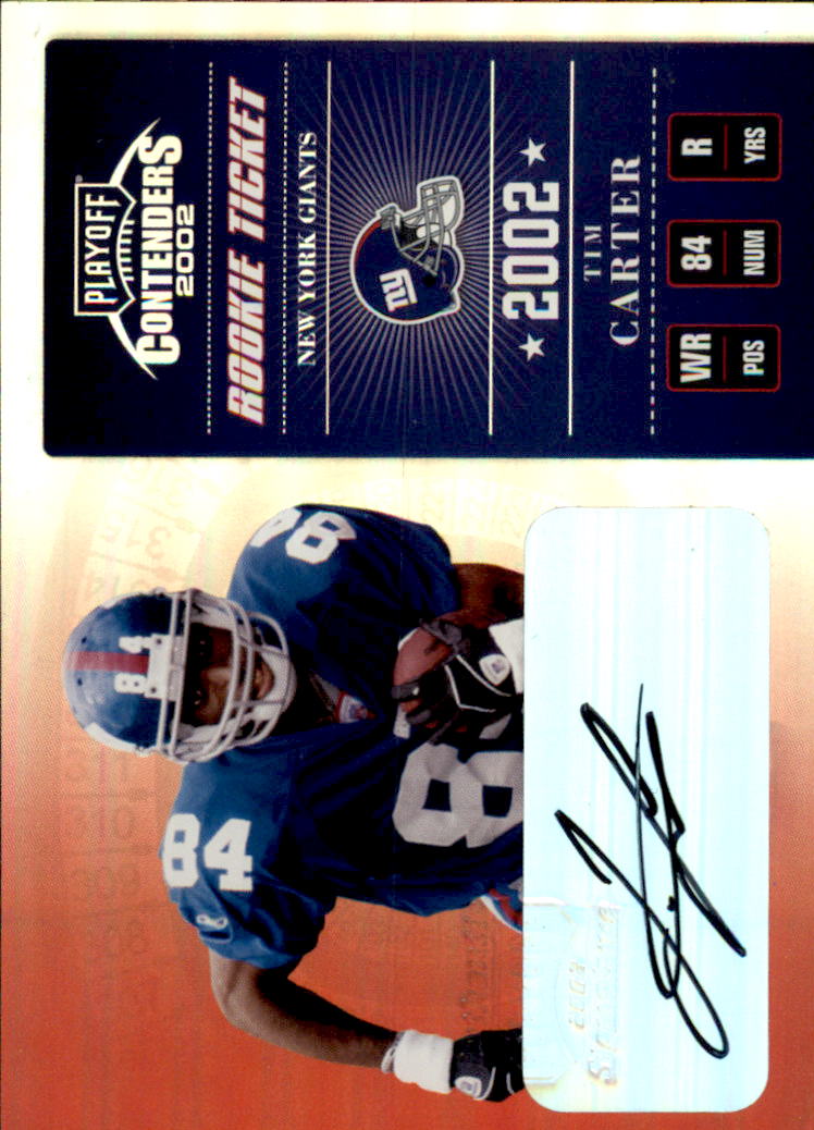2002 Playoff Contenders #174 Tim Carter AU/600 RC