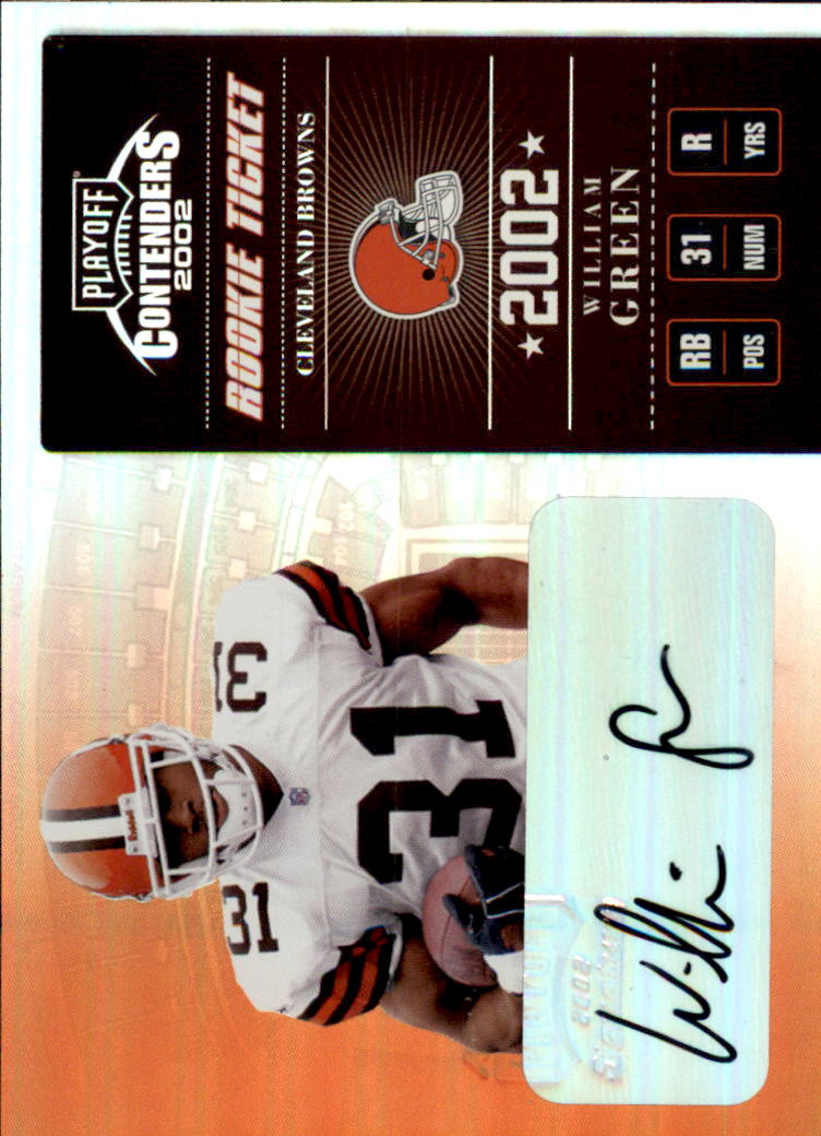 2002 Playoff Contenders #178 William Green AU/317 RC