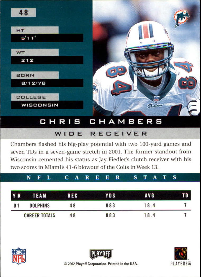 2002 Playoff Honors #48 Chris Chambers back image