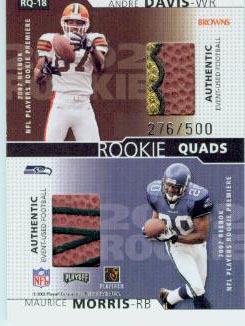 2002 Playoff Honors Rookie Tandems/Quads Gold #RQ18 Clinton Portis/Ashley Lelie/Maurice Morris/Andre Davis