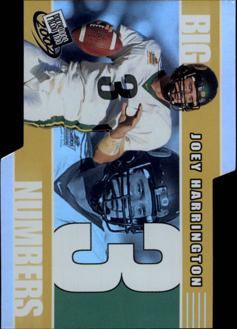 2002 Press Pass Big Numbers #BN36 Joey Harrington CL