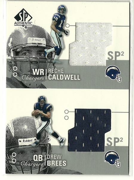 2002 SP Authentic Threads Doubles #AT2CB Reche Caldwell/Drew Brees
