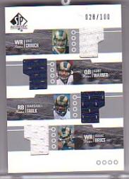 2002 SP Authentic Threads Quads #CW Crch/Warn/Faulk/Bruce