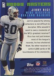 2002 Topps Hobby Masters #HM7 Jerry Rice back image