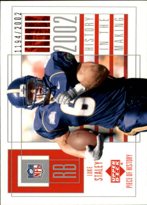 2002 UD Piece of History #118 Luke Staley RC