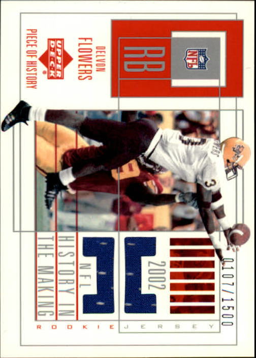 2002 UD Piece of History #159 Delvon Flowers/1500 JSY RC