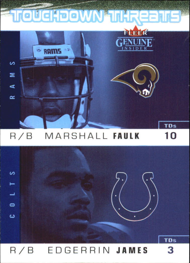 2003 Fleer Genuine Insider Touchdown Threats #9 Marshall Faulk/Edgerrin James