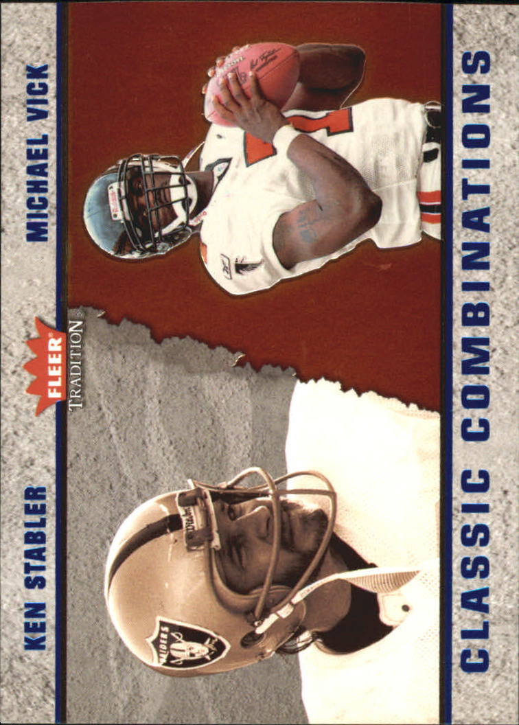 2003 Fleer Tradition Classic Combinations #20 Ken Stabler/Michael Vick