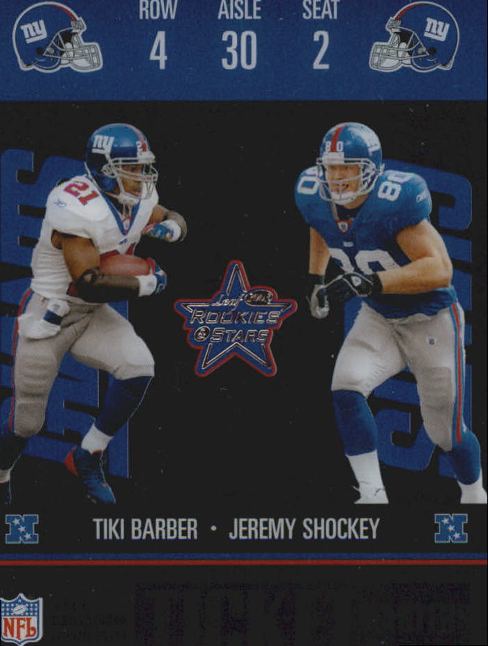 2003 Leaf Rookies and Stars Ticket Masters #TM20 Jeremy Shockey/Tiki Barber