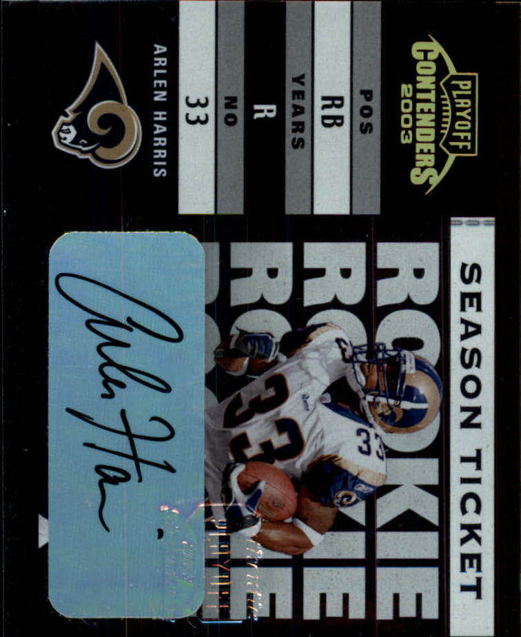 2003 Playoff Contenders #167 Arlen Harris AU/974 RC