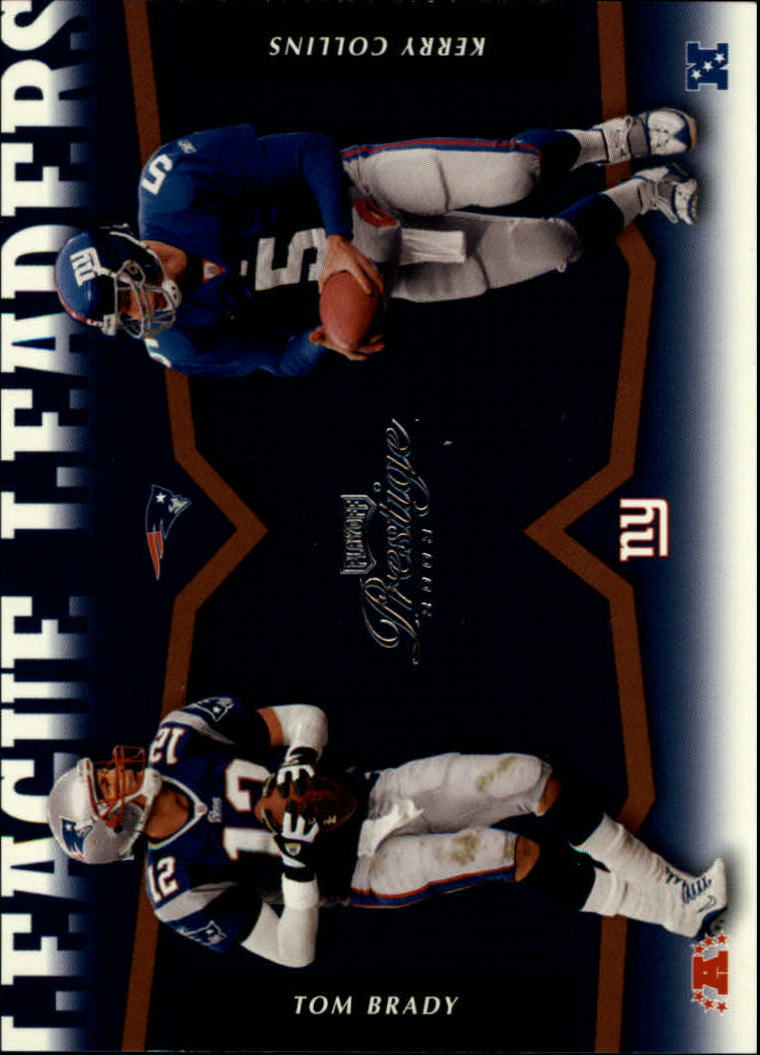 2003 Playoff Prestige League Leader Tandems #LLT6 Tom Brady/Kerry Collins
