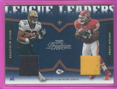 2003 Playoff Prestige League Leader Tandems Materials #LLT8 Priest Holmes/Deuce McAllister