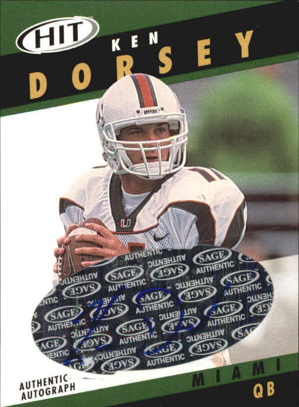 2003 SAGE HIT Autographs Emerald #A11 Ken Dorsey