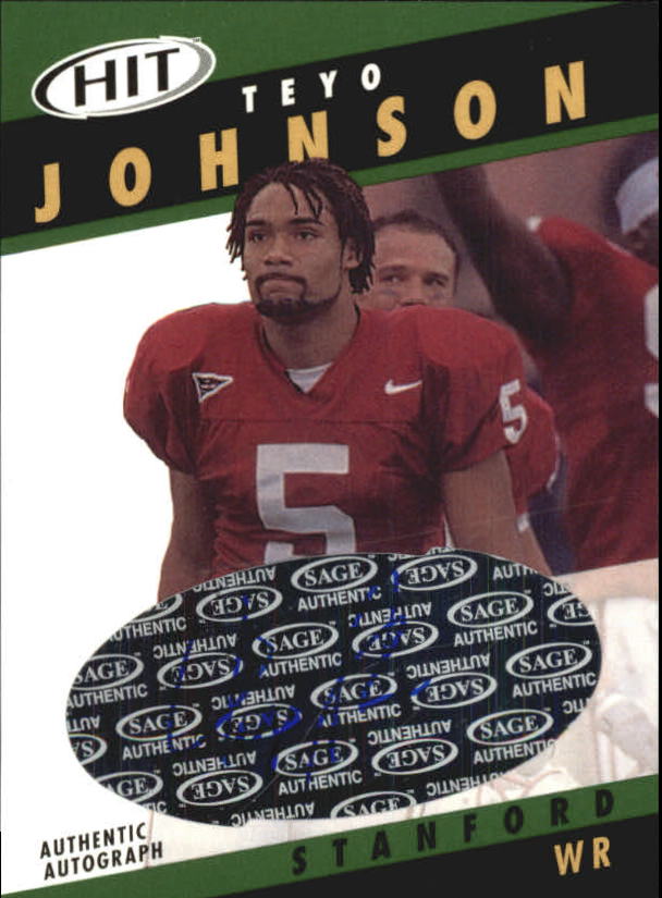 2003 SAGE HIT Autographs Emerald #A40 Teyo Johnson
