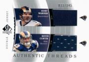 2003 SP Authentic Threads Doubles #KWKC Kurt Warner/Kevin Curtis