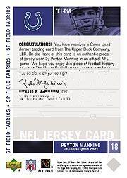 2003 SP Game Used Edition Field Fabrics #PM Peyton Manning back image
