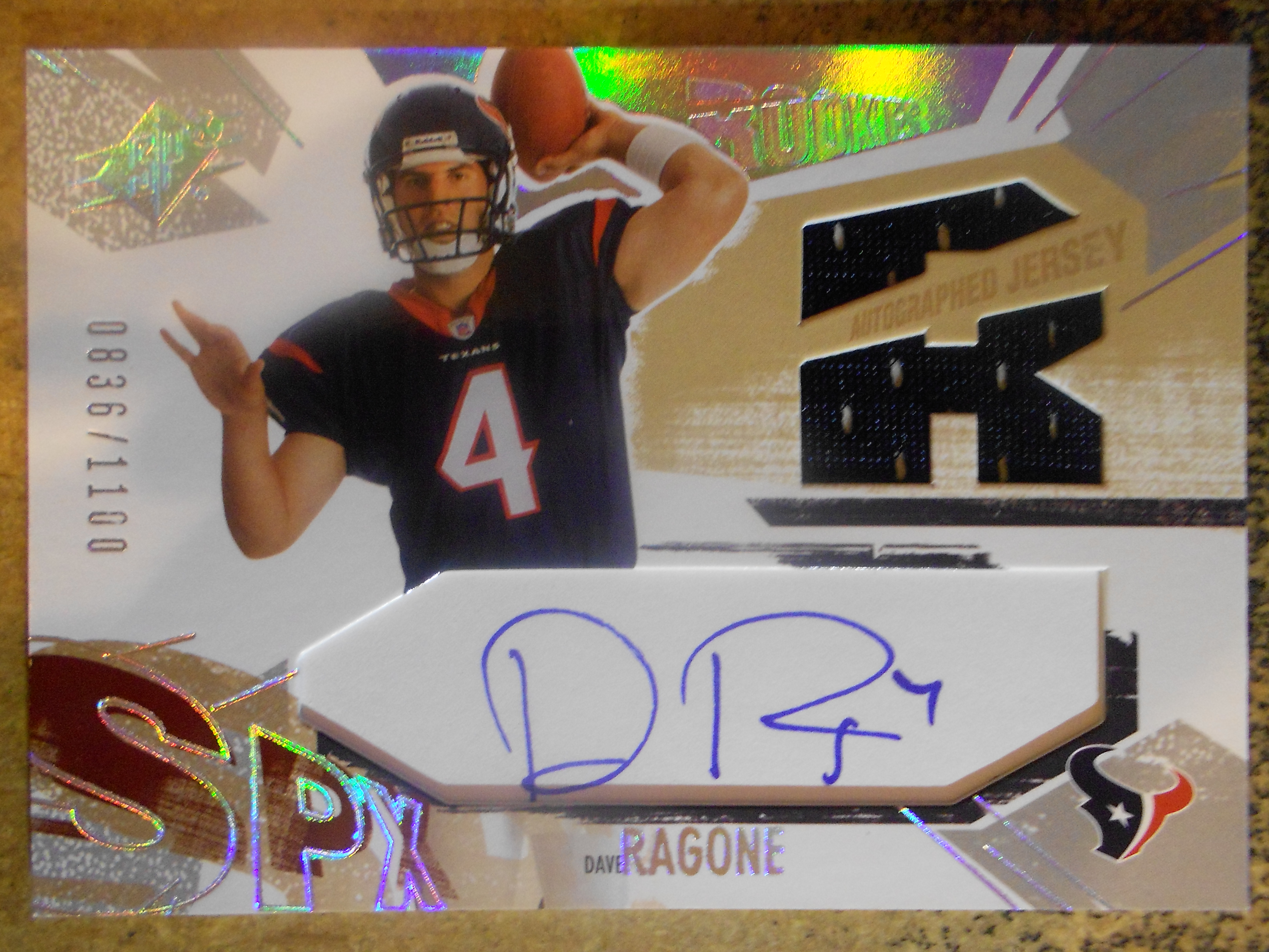 2003 SPx #212 Dave Ragone JSY AU RC