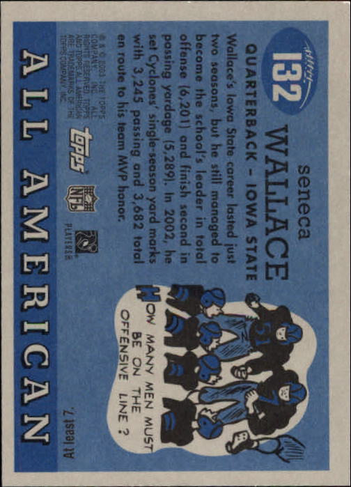 2003 Topps All American #132 Seneca Wallace RC back image