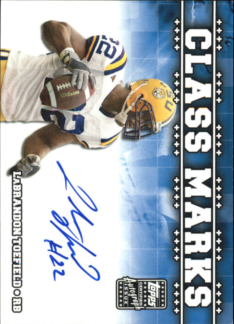 2003 Topps Draft Picks and Prospects Class Marks Autographs #CMLT LaBrandon Toefield G