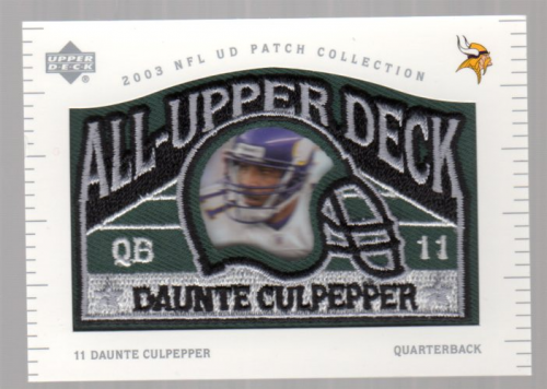 2003 UD Patch Collection All Upper Deck Patches #UD8 Daunte Culpepper