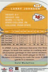 2003 Ultra Gold Medallion #169 Larry Johnson back image