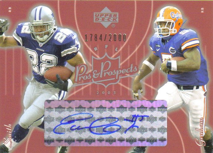 2003 Upper Deck Pros and Prospects #142 Earnest Graham AU RC/Emmitt Smith/2000