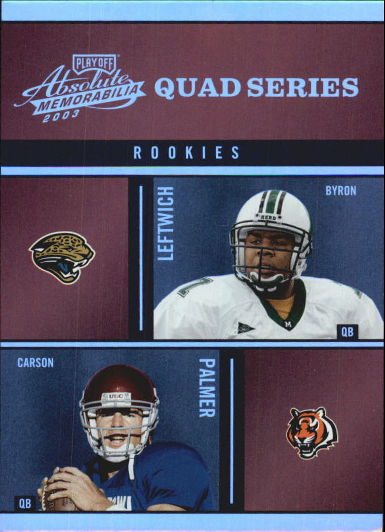 2003 Absolute Memorabilia Quad Series #QS28 Carson Palmer/Byron Leftwich/Rex Grossman/Chris Simms