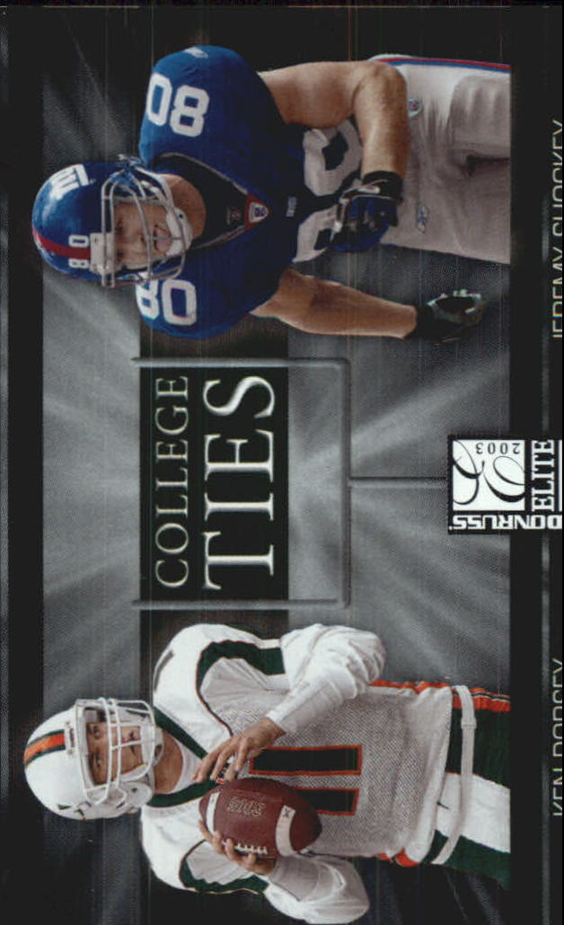 2003 Donruss Elite College Ties #CT6 Jeremy Shockey/Ken Dorsey