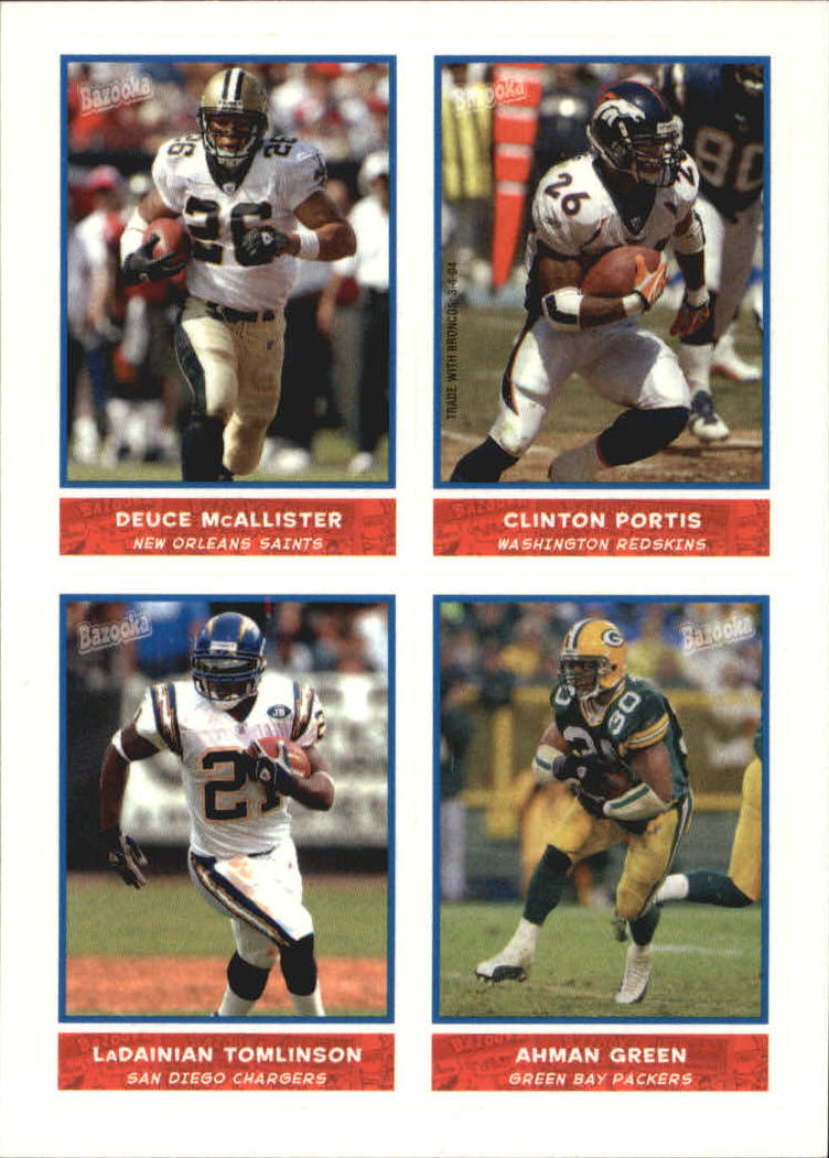 2004 Bazooka Stickers #17 Deuce McAllister/Clinton Portis/LaDainian Tomlinson/Ahman Green