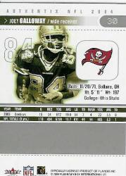 2004 Fleer Authentix #30 Joey Galloway back image