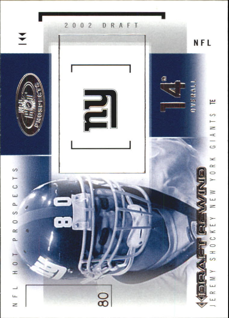 2004 Hot Prospects Draft Rewind #20DR Jeremy Shockey