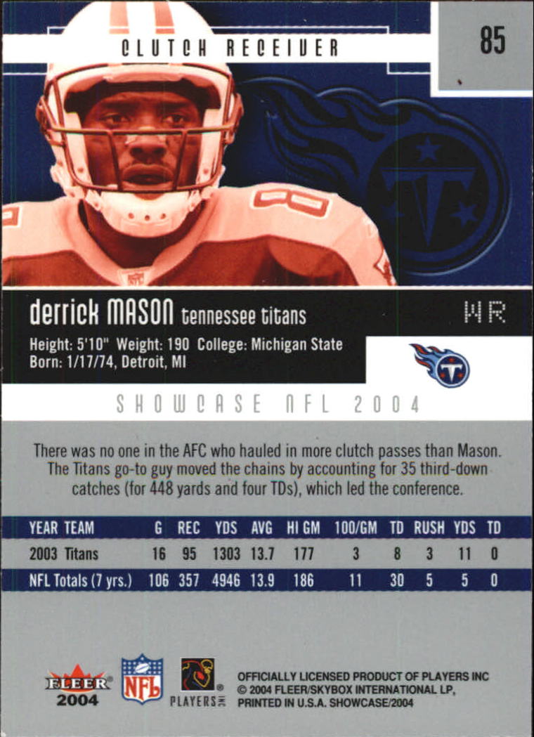 2004 Fleer Showcase 85 Derrick Mason NM MT