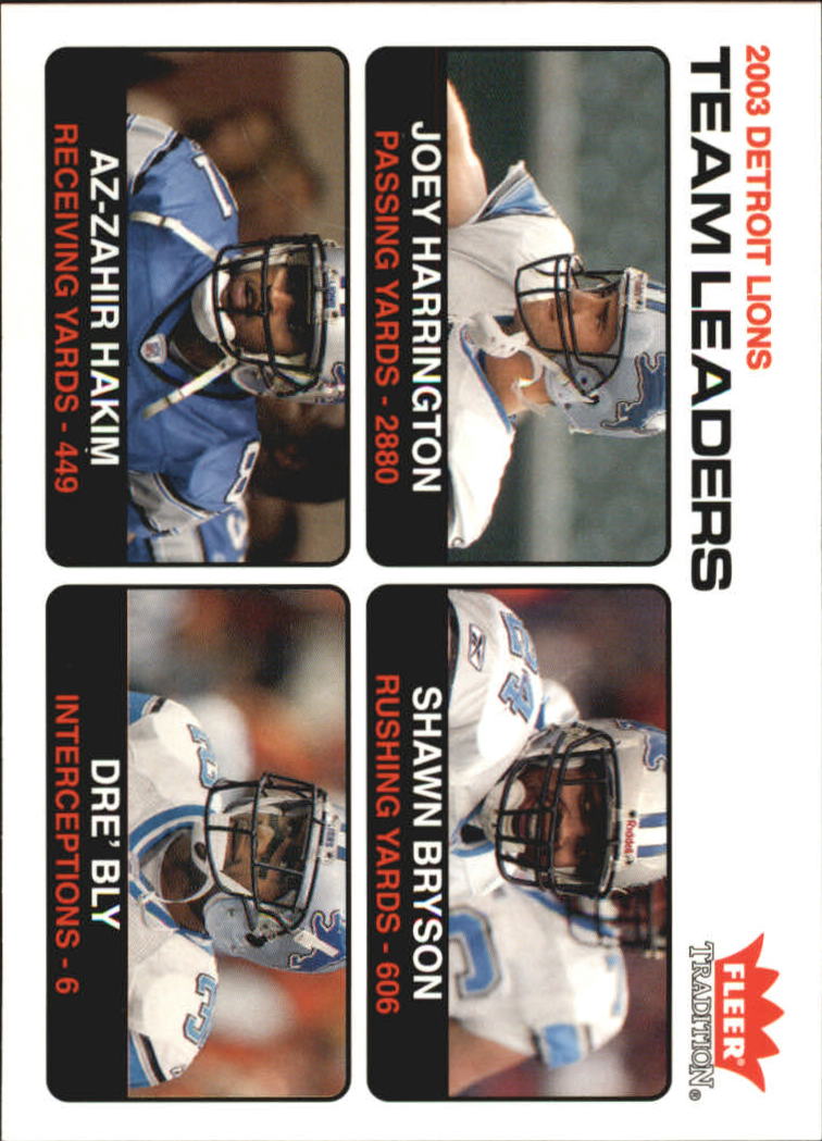 2004 Fleer Tradition #24 Joey Harrington TL/Shawn Bryson/Az-Zahir Hakim/Dre Bly