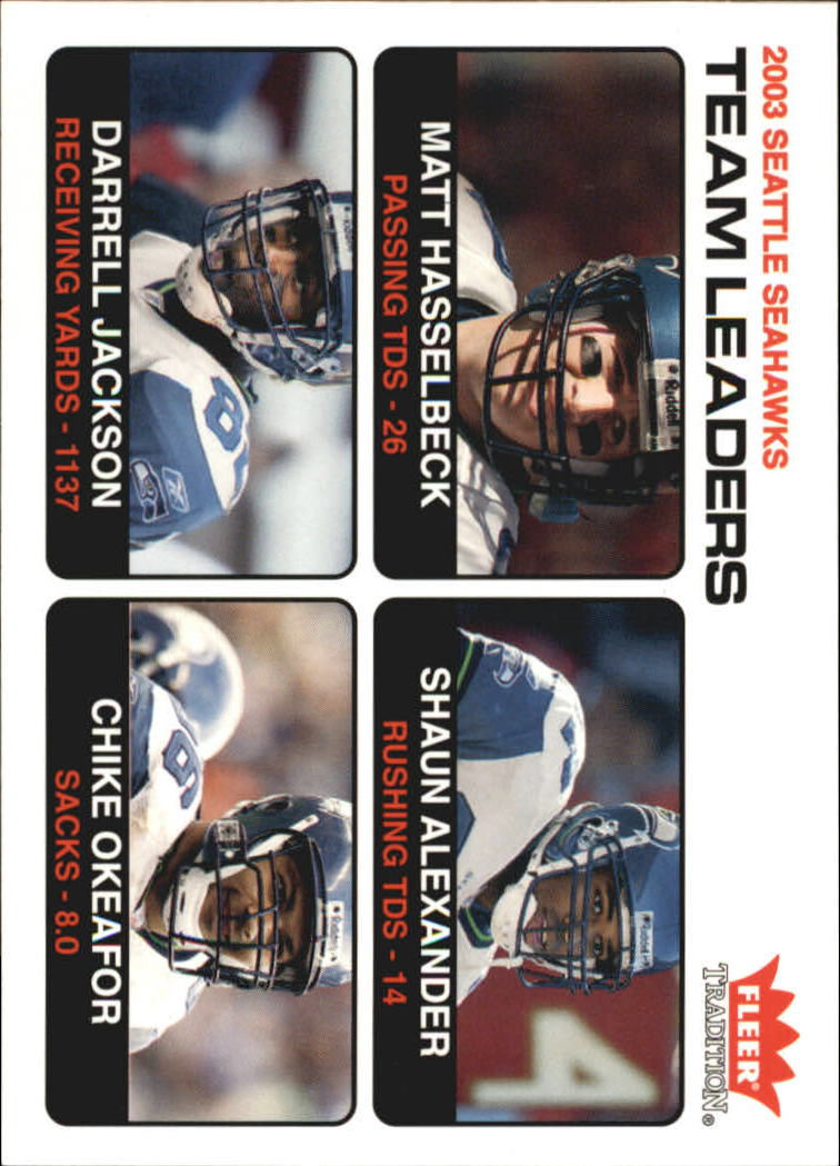 2004 Fleer Tradition #27 Matt Hasselbeck TL/Shaun Alexander/Darrell Jackson/Chike Okeafor