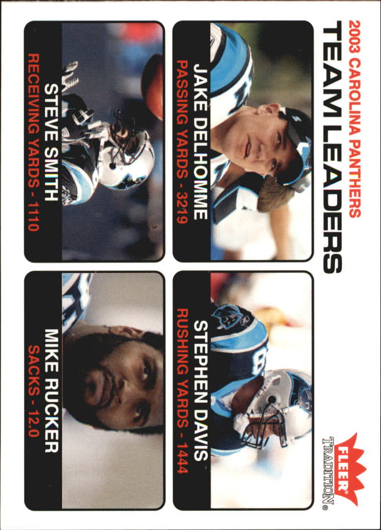 2004 Fleer Tradition #29 Jake Delhomme TL/Stephen Davis/Steve Smith/Mike Rucker