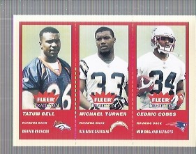 2004 Fleer Tradition #359 Tatum Bell/Michael Turner RC/Cedric Cobbs RC