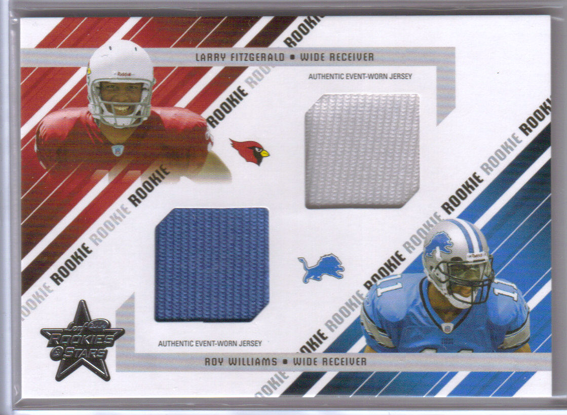 2004 Leaf Rookies and Stars #285 Larry Fitzgerald JSY/Roy Williams WR JSY