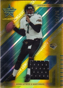 2004 Leaf Rookies and Stars Longevity Materials Gold #42 Byron Leftwich/75