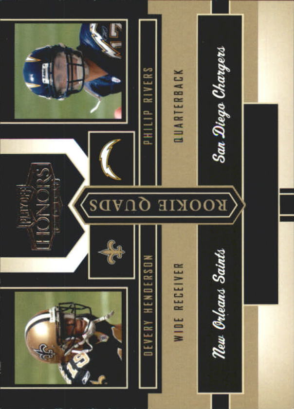 2004 Playoff Honors Rookie Quad #RQ3 Philip Rivers/Devery Henderson/Tatum Bell/Darius Watts