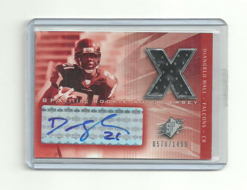 2004 SPx #196 DeAngelo Hall JSY AU RC