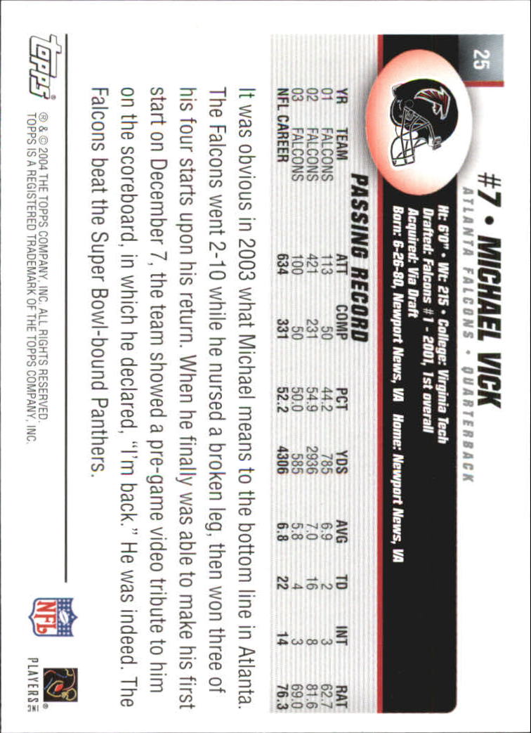 2004 Topps First Edition #25 Michael Vick back image