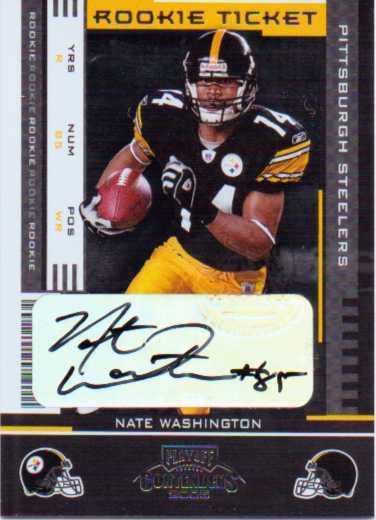2005 Playoff Contenders #192 Nate Washington AU RC