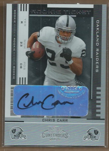 2005 Playoff Contenders #198 Chris Carr AU RC