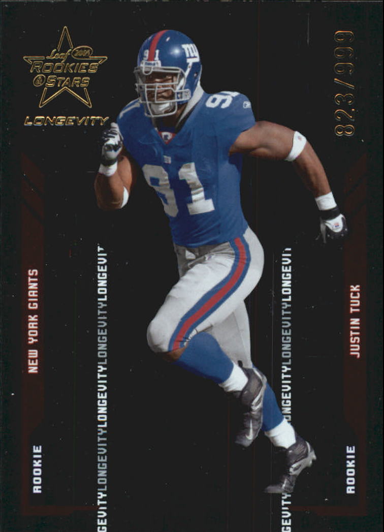 2005 Leaf Rookies and Stars Longevity #130 Justin Tuck RC