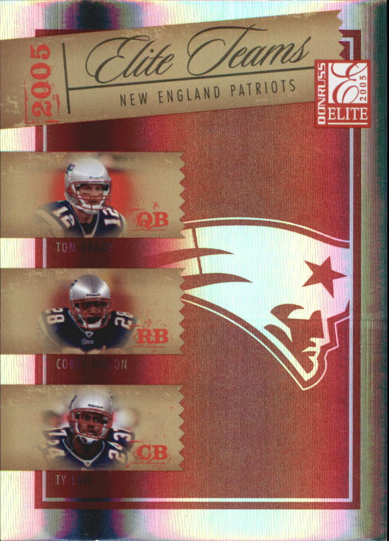 2005 Donruss Elite Elite Teams Red #ET15 Tom Brady/Corey Dillon/Ty Law