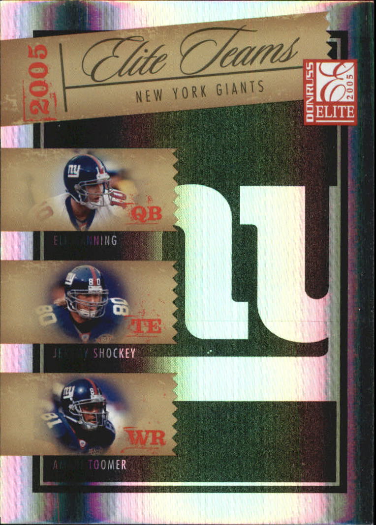2005 Donruss Elite Elite Teams Silver #ET17 Eli Manning/Jeremy Shockey/Amani Toomer