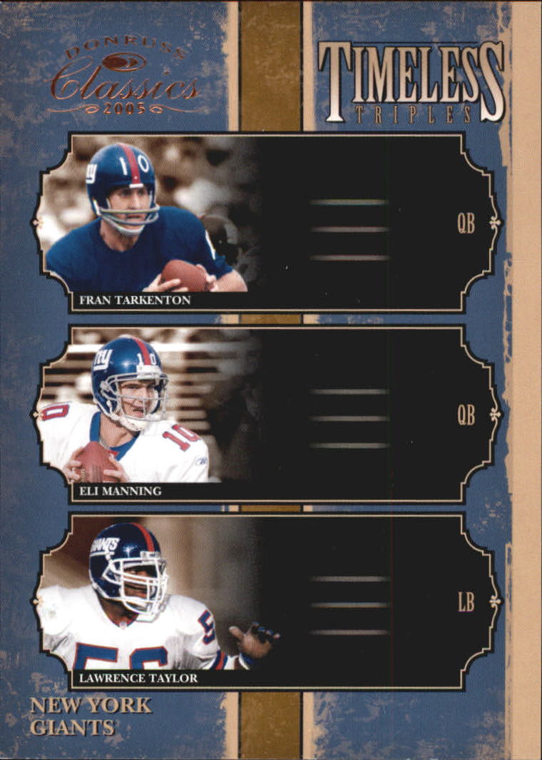 2005 Donruss Classics Timeless Triples Bronze #8 Fran Tarkenton/Eli Manning/Lawrence Taylor